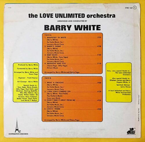 Barry White The Love Unlimited Orchestra – Rhapsody In White - Görsel 2