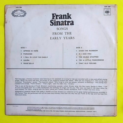 Frank Sinatra – Romantic Songs From The Early Years - Görsel 2